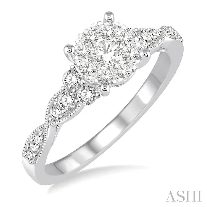 Must-Have Jewelry Pieces At Reduced Prices ROUND SHAPE LOVEBRIGHT DIAMOND ENGAGEMENT RING