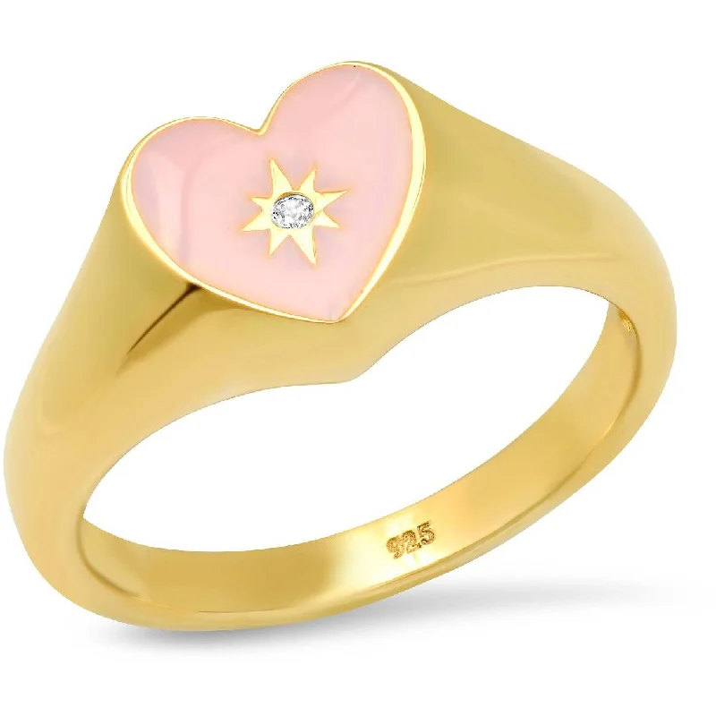 Limited-Time Offer On Elegant Jewelry Pieces TAI PINK HEART SIGNET RING
