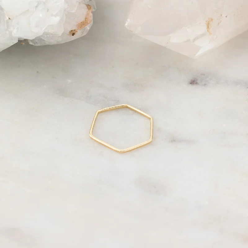 The Hex Stacking Ring | Gold Filled