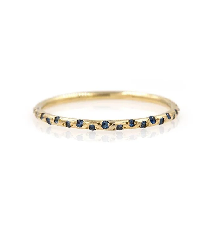 Luxury Jewelry Sale – Sparkle For Less Thin Starry Sapphire Half Eternity Band