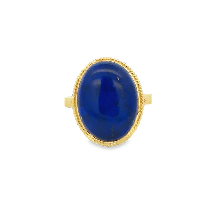 Exclusive Jewelry Sale – Grab Timeless Pieces Now Vintage Lapis Ring in Yellow Gold