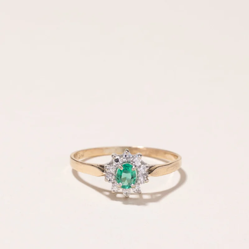Fine Jewelry, Limited-Time Offers Available 14k Yellow Gold Emerald and Diamond Ring | 0.12ct, 0.06ctw | SZ 7 Fine Jewelry, Limited-Time Offers Available 14k Yellow Gold Emerald and Diamond Ring | 0.12ct, 0.06ctw | SZ 7