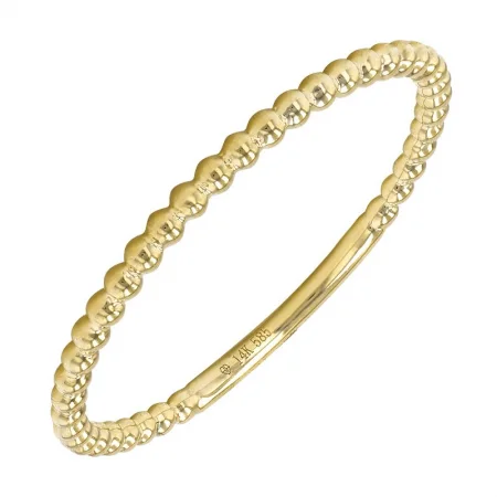 Romantic Heart-Shaped Jewelry For Special Gifts 14K Beaded Stackable Ring