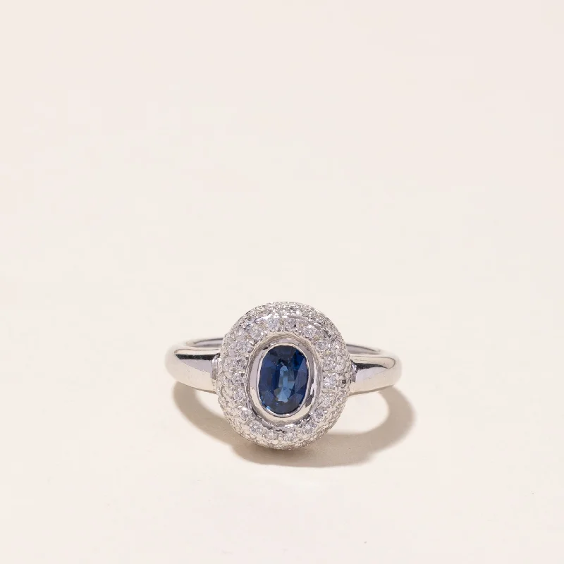 Grab Your Favorite Jewelry At The Lowest Prices 18k White Gold Blue Sapphire and Diamond Ring | 0.54ct, 0.63ctw | SZ 5 Grab Your Favorite Jewelry At The Lowest Prices 18k White Gold Blue Sapphire and Diamond Ring | 0.54ct, 0.63ctw | SZ 5