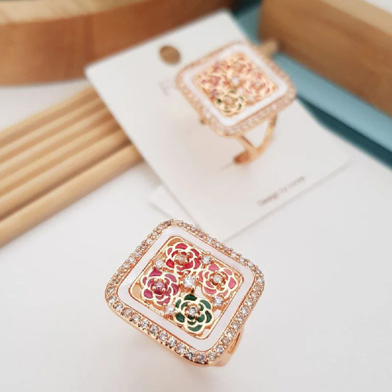 Get Your Favorite Jewelry At The Best Price Aamrapali Gold Plated Austrian Stone And Meenakari Adjustable Ring Get Your Favorite Jewelry At The Best Price Aamrapali Gold Plated Austrian Stone And Meenakari Adjustable Ring