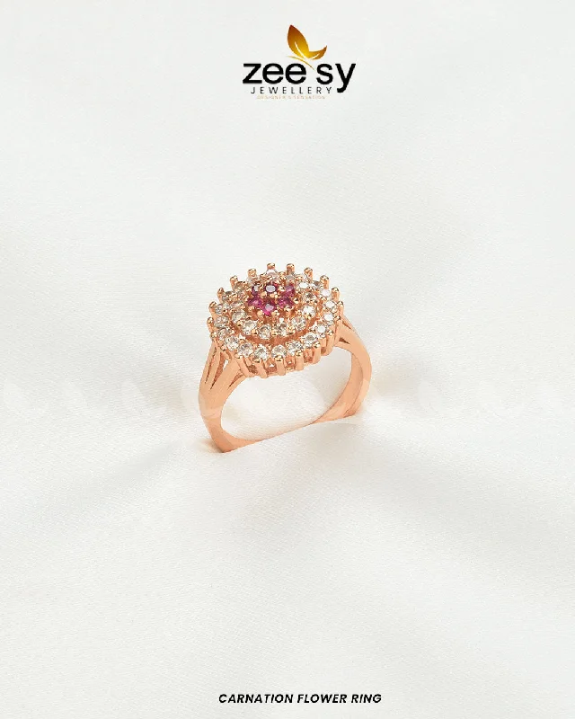 Fashion-Forward Geometric Jewelry For Contemporary Style Carnation Flower Ring