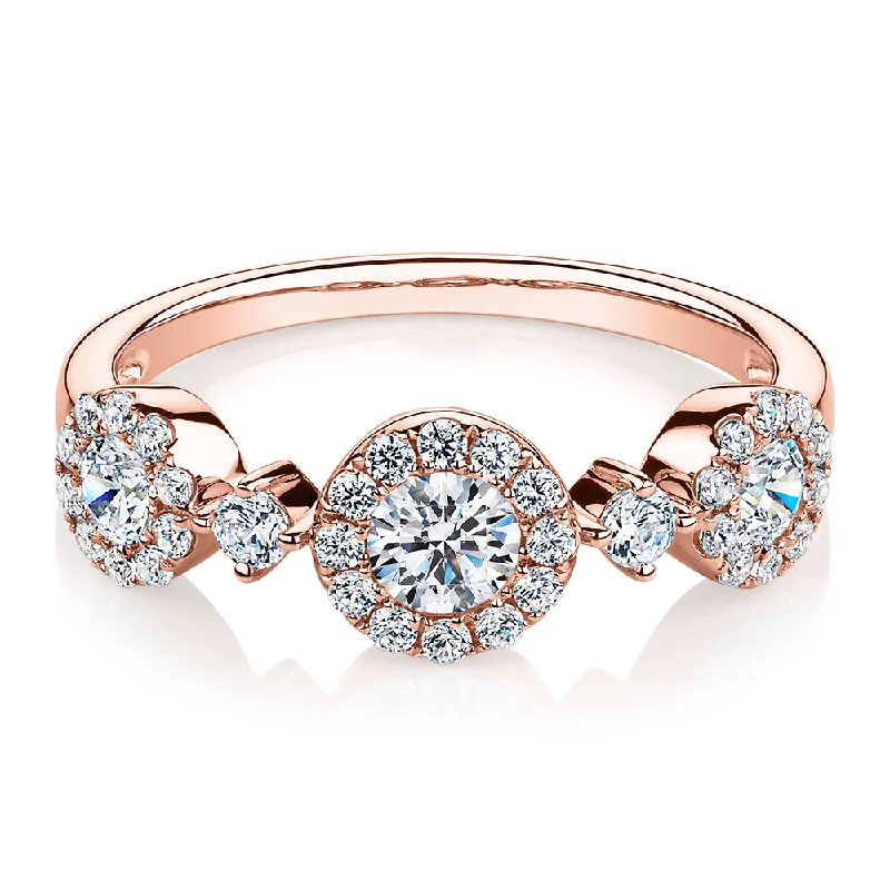 Glamorous Jewelry, Glamorous Deals – Shop Now Celeste Dress ring with 0.83 carats* of diamond simulants in 10 carat rose gold
