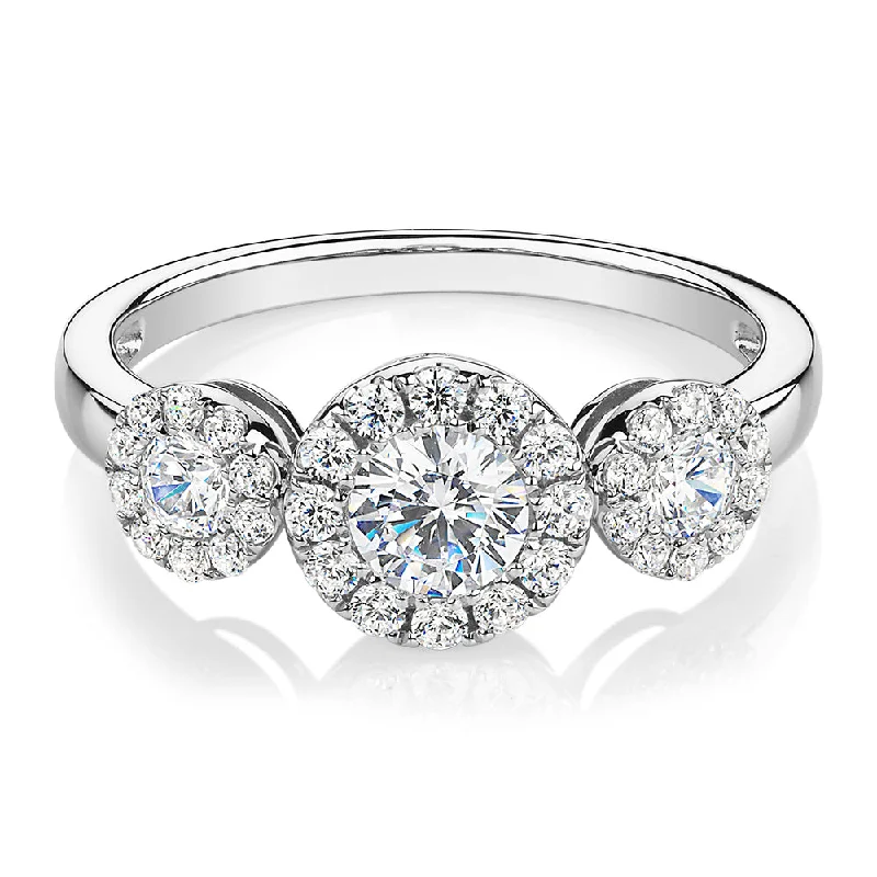 Bestselling Jewelry At Special Promotional Rates Celeste Dress ring with 1.02 carats* of diamond simulants in 10 carat white gold
