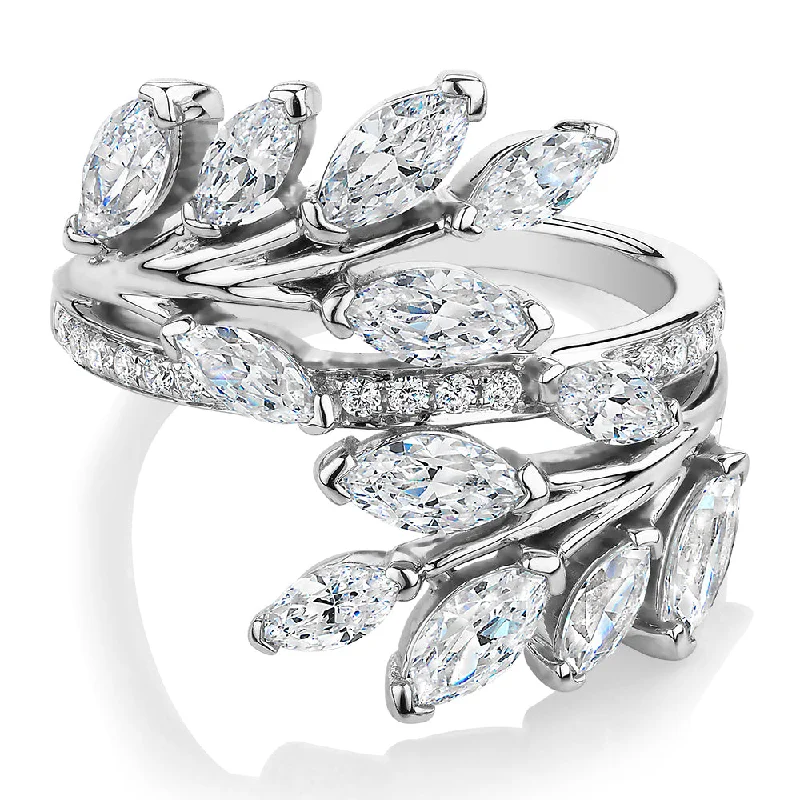 Shop Dazzling Jewelry At The Best Prices Dress ring with 2.48 carats* of diamond simulants in 10 carat white gold