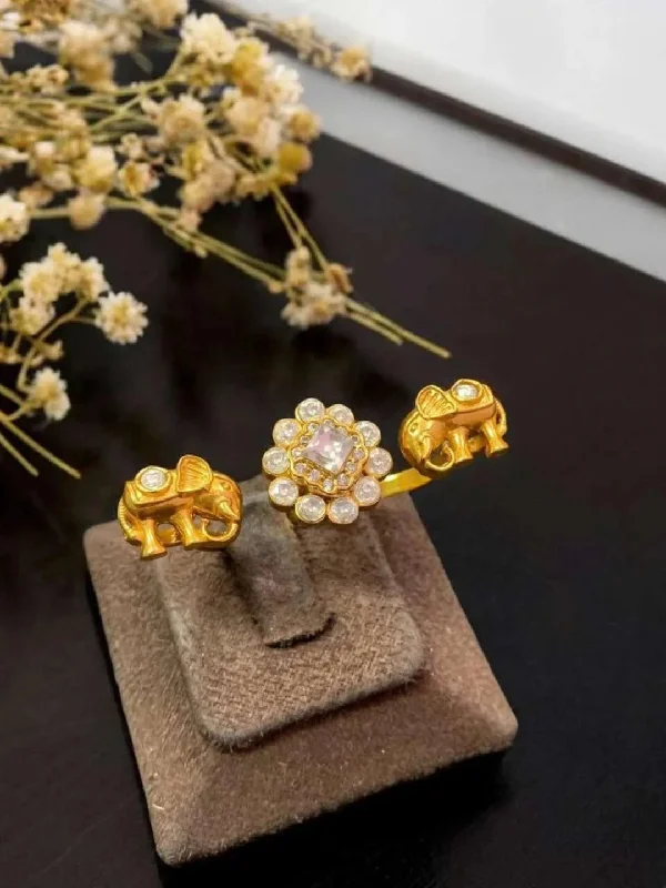 Unique Jewelry For Less – Shop The Sale Now Designer Elephant Studded Polhi Ring