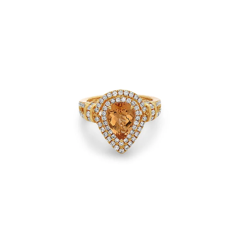 Elegant Rose Gold Jewelry For A Stylish Touch Pastel Diamond Pear Shaped Ring