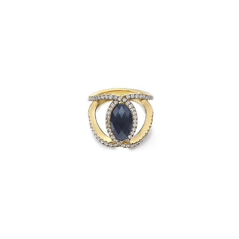 hematite and Yellow Gold