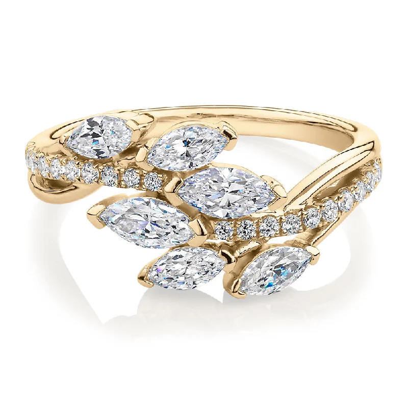 Shop Stylish Jewelry Now And Save Big Dress ring with 1.23 carats* of diamond simulants in 10 carat yellow gold