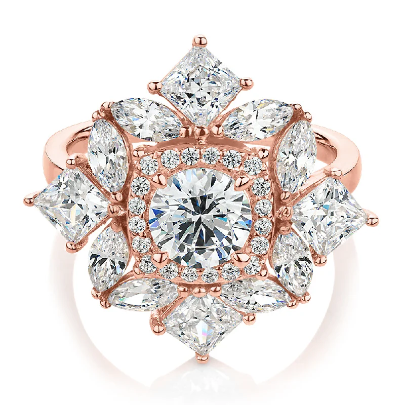 Celebrate With Sparkle – Jewelry Sale Now Live Dress ring with 3.86 carats* of diamond simulants in 10 carat rose gold
