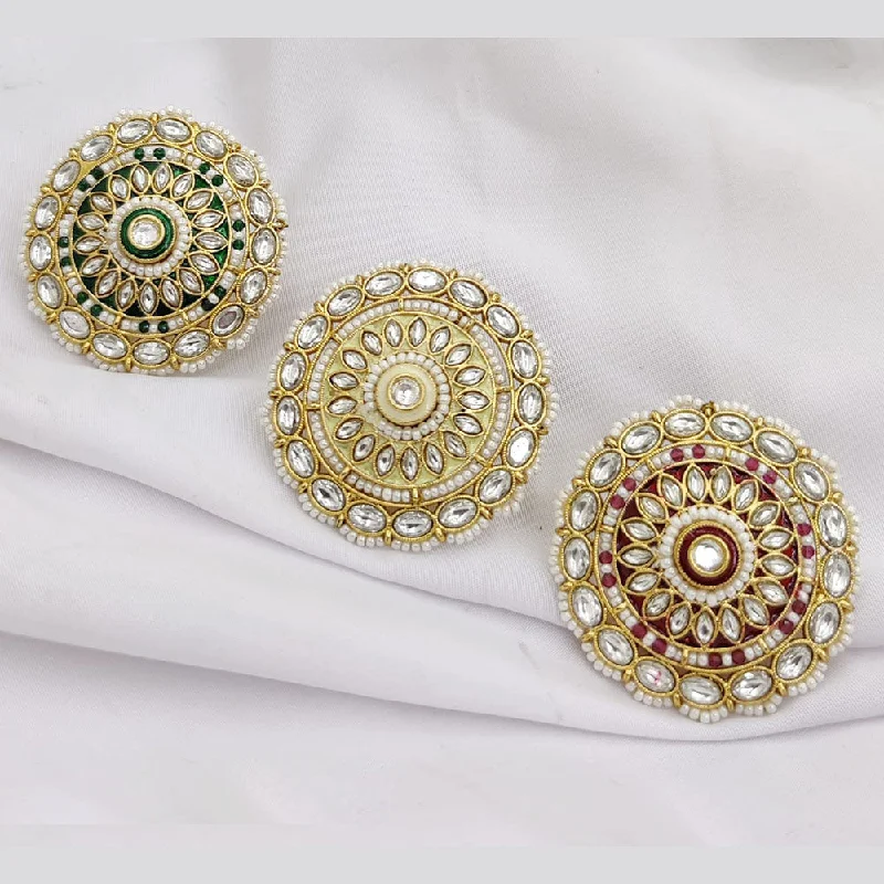 The Ultimate Jewelry Sale – Exclusive Styles At Great Prices Fancyla Gold Plated Kundan Stone And Meenakari Rings