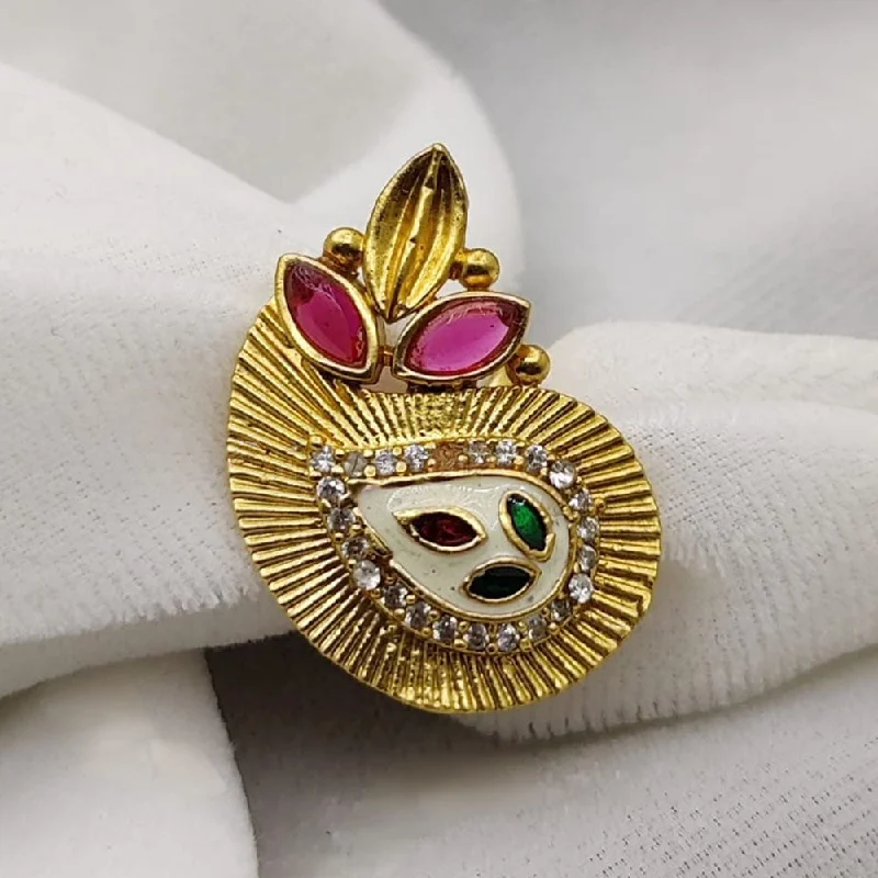 High-End Sparkle, Low-End Prices – Shop Now Fancyla Gold Plated Kundan Stone And Meenakari Rings