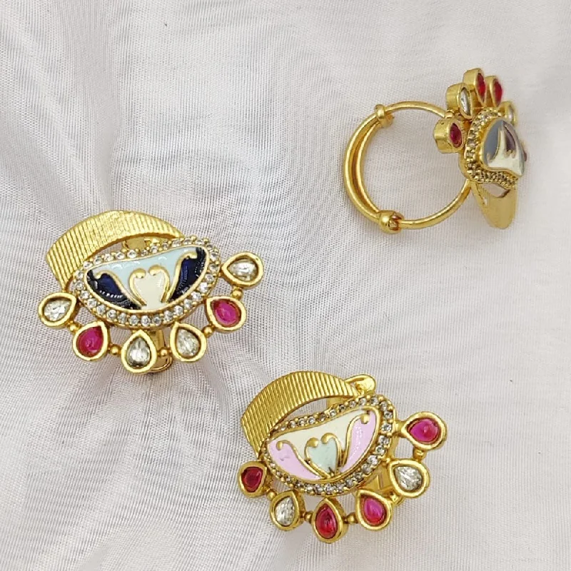 Exclusive Savings On Timeless Jewelry Pieces Fancyla Gold Plated Kundan Stone And Meenakari Rings
