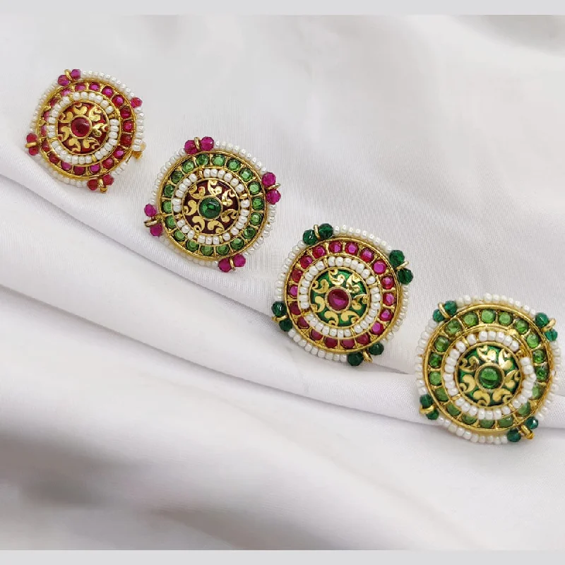 Adjustable Charm Bracelets For A Perfect Fit Fancyla Gold Plated Kundan Stone Rings