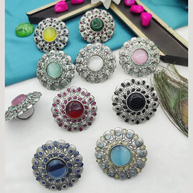 Trending Jewelry Now At Unbeatable Prices Fancyla Gold Plated Pota Stone Rings Combo
