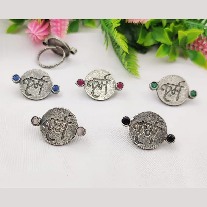 Elevate Your Jewelry Collection With Limited-Time Savings Fancyla Oxidised Plated Pota Stone Rings