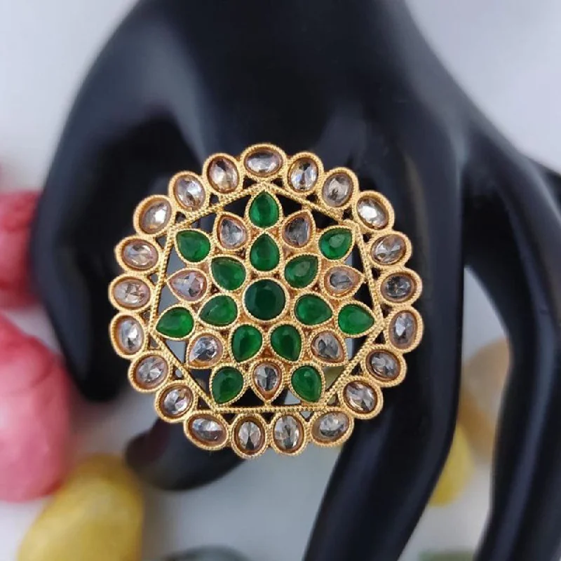 Elegant Jewelry At Unbeatable Prices – Shop Today Heera Jewellers Gold Plated Crystal Stone Adjustable Ring