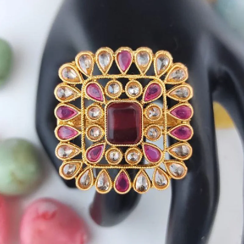 Unlock Unbeatable Jewelry Deals Before They’Re Gone Heera Jewellers Gold Plated Crystal Stone Adjustable Ring