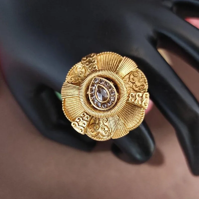 Best Jewelry Deals – Premium Quality At Exclusive Discounts Heera Jewellers Gold Plated Crystal Stone Adjustable Ring
