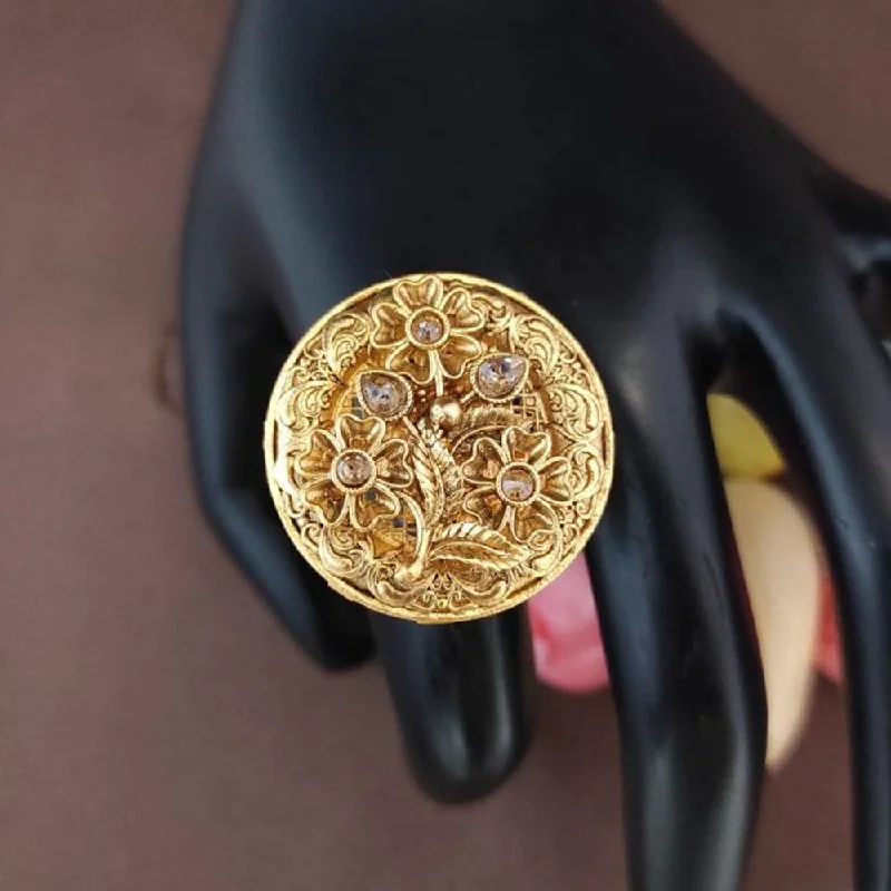 Sparkle On A Budget – Fine Jewelry For Less Heera Jewellers Gold Plated Crystal Stone Adjustable Ring