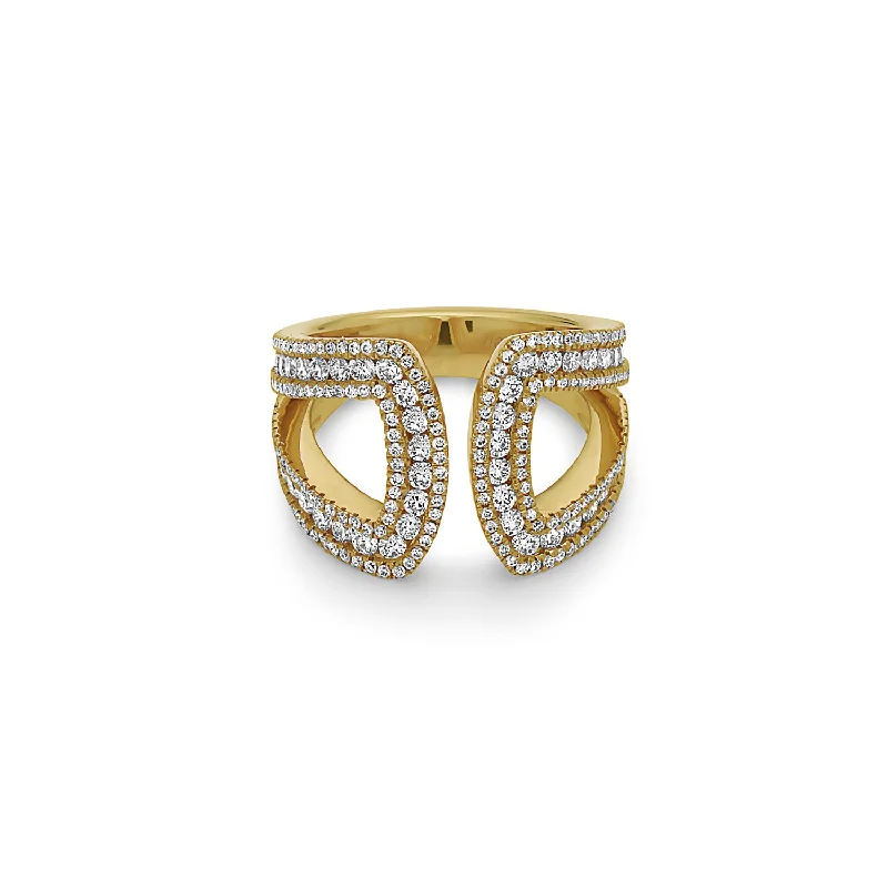 Stunning Statement Jewelry, Unbeatable Discounts Gold Collection Diamond U Ring