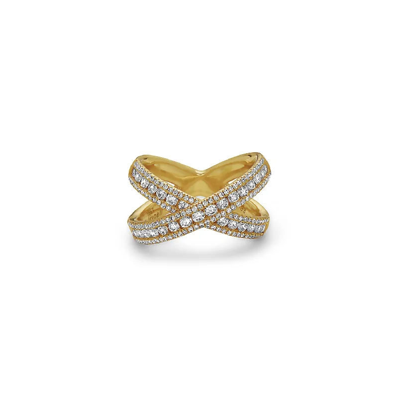 Timeless Elegance, Temporary Discounts – Act Fast Gold and Diamond X Band Ring