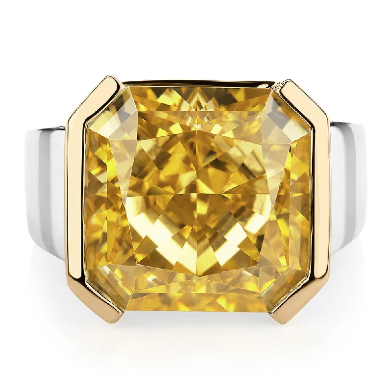 The Perfect Accessory For Less – Jewelry Sale Live Limited edition - Synergy dress ring with 10.49 carat* diamond simulant in 10 carat yellow gold and sterling silver
