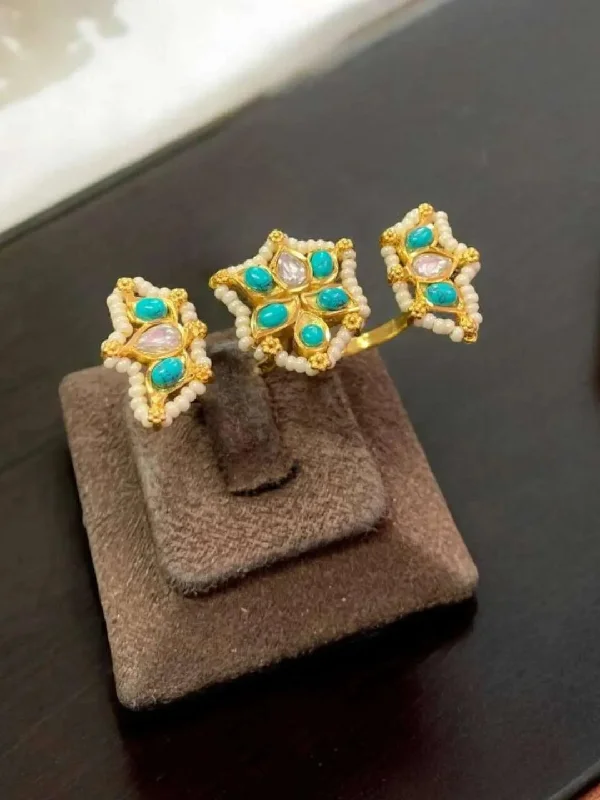 Sparkle More For Less – Jewelry Sale Happening Now Lotus Shaped Pearl And Kundan Studded Ring Sparkle More For Less – Jewelry Sale Happening Now Lotus Shaped Pearl And Kundan Studded Ring