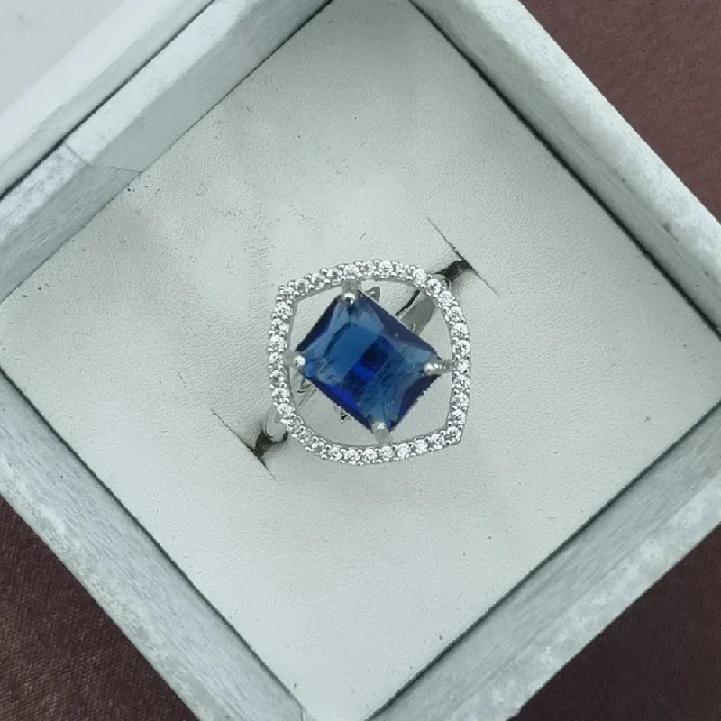 Best-Selling Jewelry Now Available At Special Deals Lucentarts Jewellery Silver Plated Crystal Stone Adjustable Rings