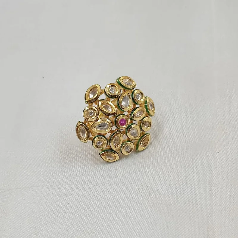 Limited-Stock Jewelry Sale – Once It's Gone, It's Gone Padmawati Bangles Gold Plated Kundan Stone Adjustable Ring