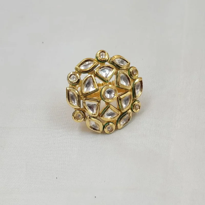 Exclusive Jewelry Offers – Sparkle For Less Padmawati Bangles Gold Plated Kundan Stone Adjustable Ring