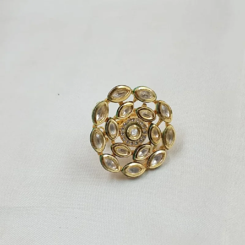 Flash Sale On Stunning Jewelry – Don't Miss Out Padmawati Bangles Gold Plated Kundan Stone Adjustable Ring
