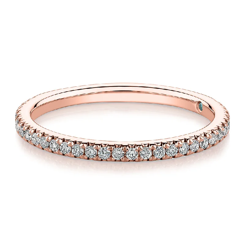 Exclusive Savings On Timeless Jewelry Pieces Premium Laboratory Created Diamond, 0.23 carat TW round brilliant wedding or eternity band in 18 carat rose gold