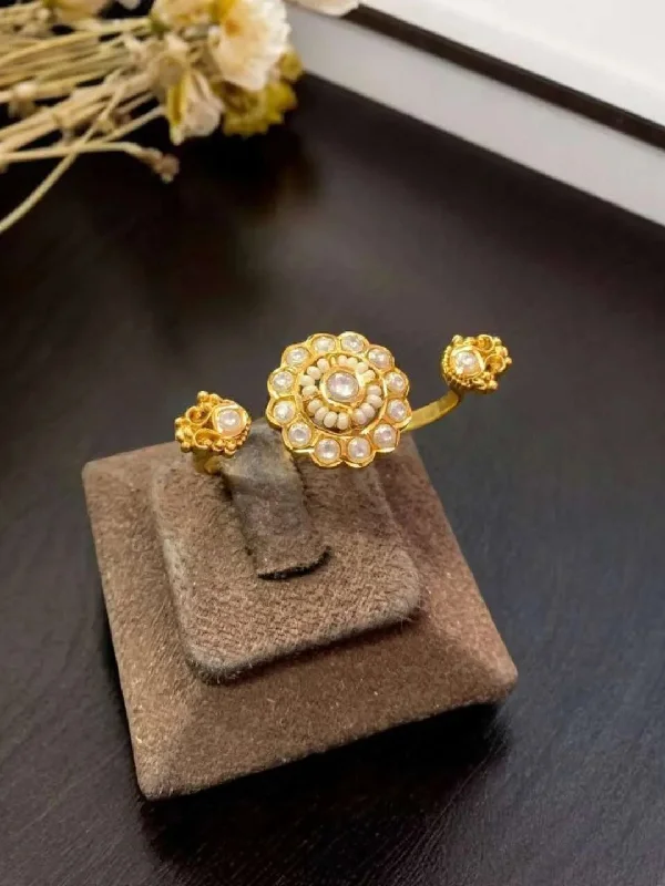 Exclusive Jewelry Sale Event – Shop Now Rajwadi Gold Plated Antique Pearl Ring