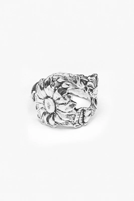 Unmissable Jewelry Discounts – Elevate Your Look For Less Sunflower Sterling Silver Spoon Ring
