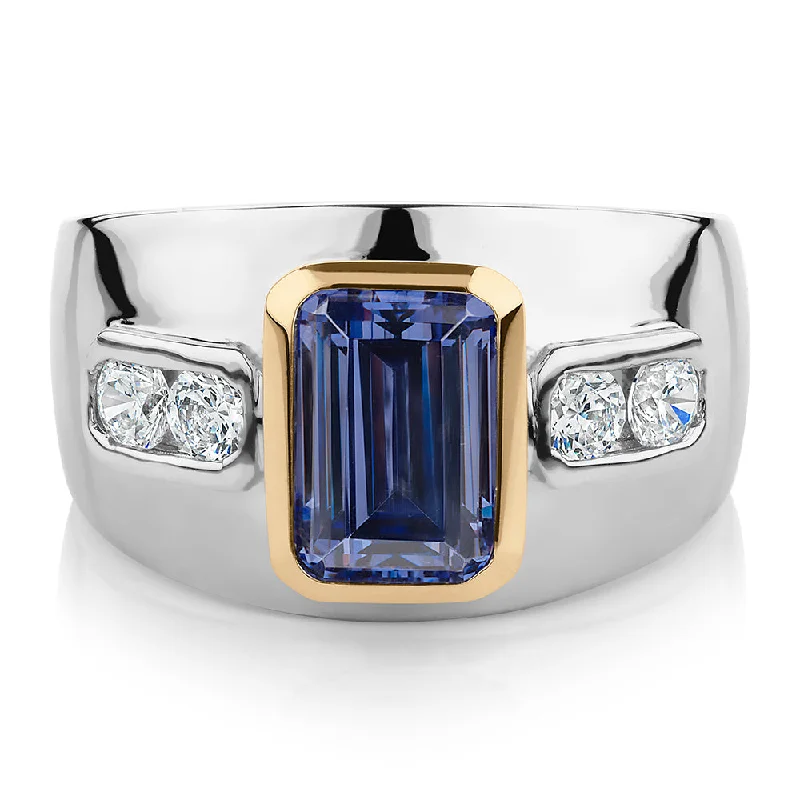 The Jewelry Sale You've Been Waiting For Is Here Synergy dress ring with 0.44 carats* of diamond simulants in 10 carat yellow gold and sterling silver