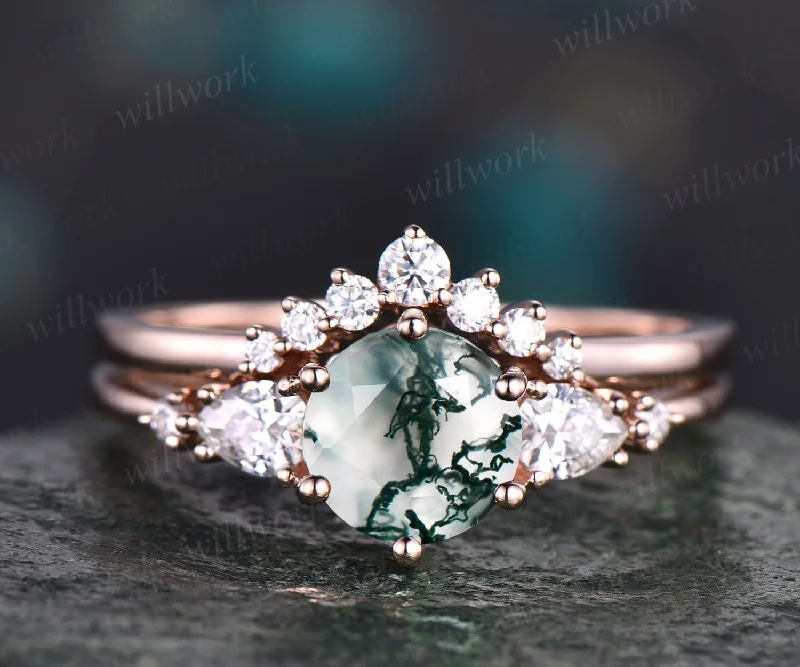 Personalized Jewelry Sale – Meaningful Gifts At Great Prices moss agate wedding ring set
