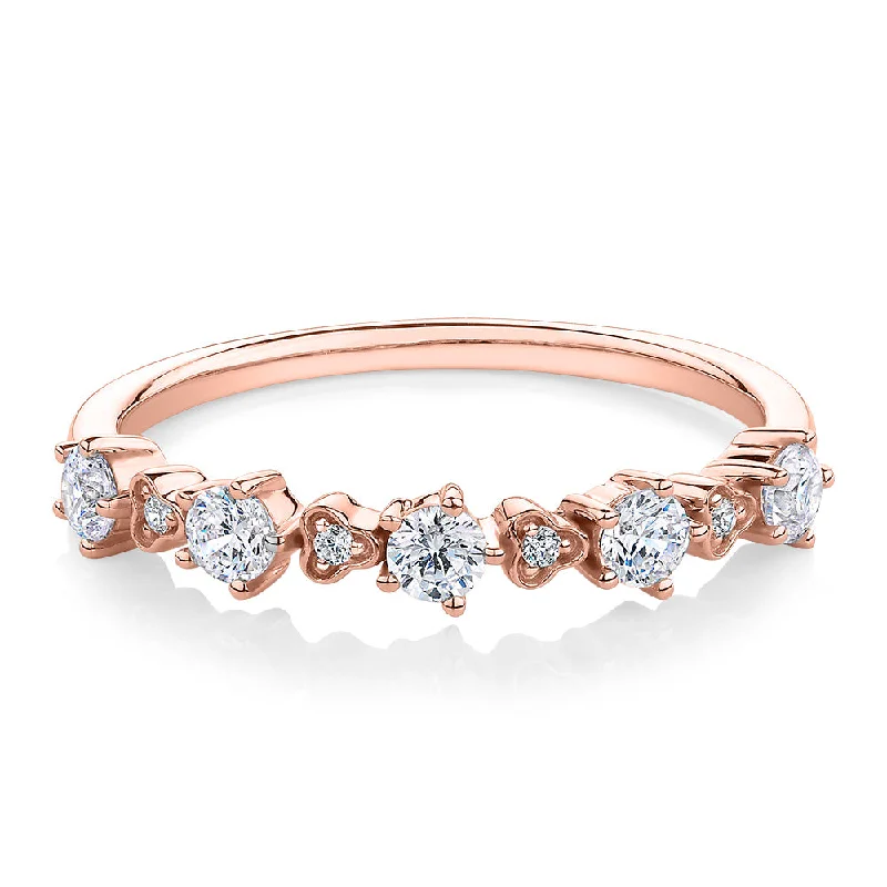 Premium Diamond Jewelry At Once-In-A-Lifetime Discounts Wedding or eternity band with 0.32 carats* of diamond simulants in 10 carat rose gold