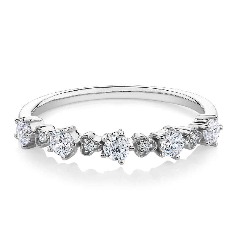 Huge Savings On Premium Jewelry Styles Wedding or eternity band with 0.32 carats* of diamond simulants in 10 carat white gold