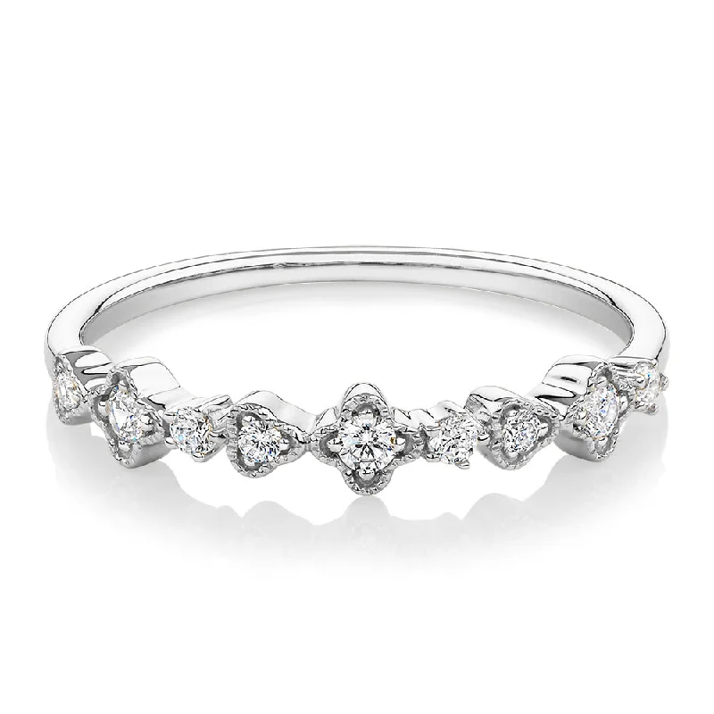 Timeless Elegance Now At Special Discounts Wedding or eternity band with diamond simulants in 10 carat white gold