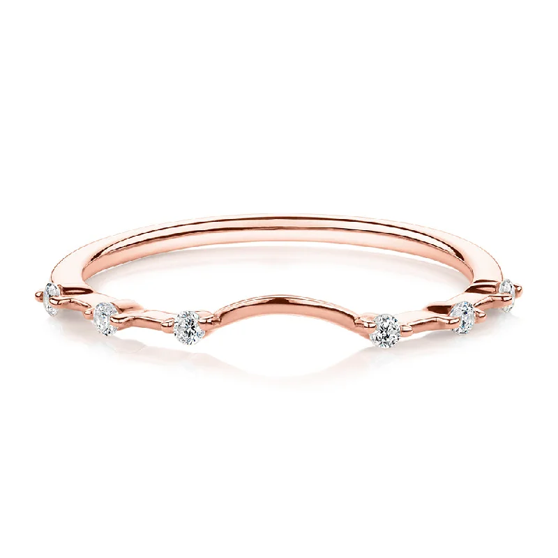 Premium Jewelry Now Available At Special Discounts Wedding or eternity band with diamond simulants in 14 carat rose gold Premium Jewelry Now Available At Special Discounts Wedding or eternity band with diamond simulants in 14 carat rose gold