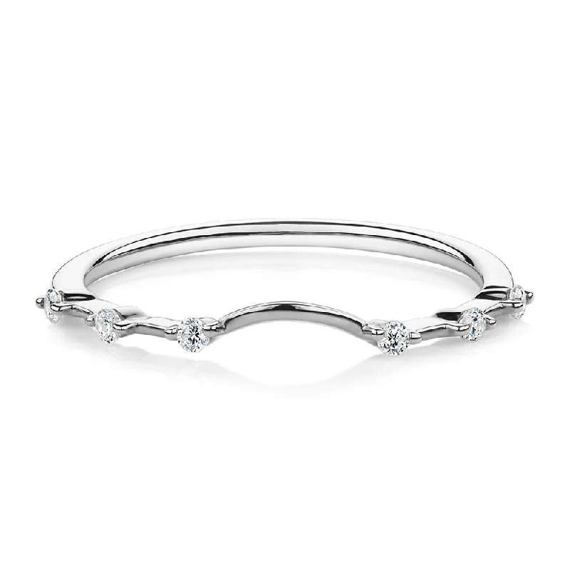 Affordable Luxury Jewelry For Every Occasion Wedding or eternity band with diamond simulants in 14 carat white gold Affordable Luxury Jewelry For Every Occasion Wedding or eternity band with diamond simulants in 14 carat white gold