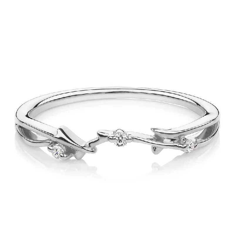 Huge Savings On Timeless Jewelry Collections Wedding or eternity band with diamond simulants in 14 carat white gold