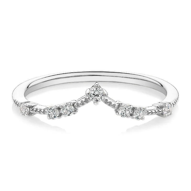 Handcrafted Beauty At Affordable Prices Wedding or eternity band with diamond simulants in 14 carat white gold Handcrafted Beauty At Affordable Prices Wedding or eternity band with diamond simulants in 14 carat white gold