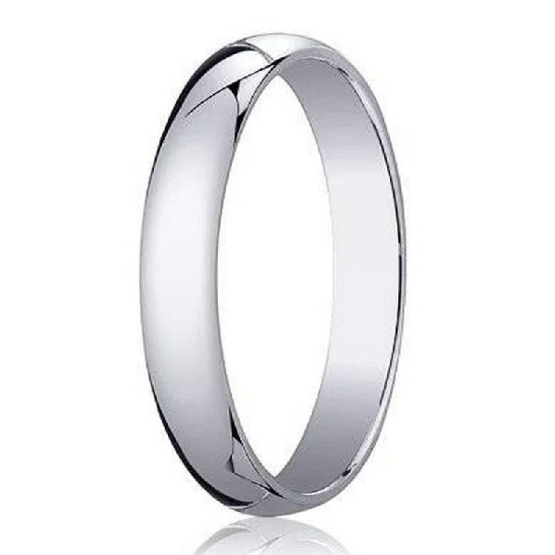 Special Jewelry Deals – Upgrade Your Collection 4mm Men's 14k White Gold Designer Wedding Band- Domed Profile