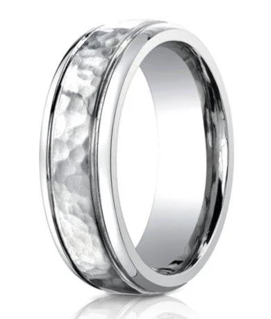 High-End Jewelry, Now More Affordable Than Ever Designer Cobalt Chrome Men's Wedding Band, Hammered Finish- 7mm High-End Jewelry, Now More Affordable Than Ever Designer Cobalt Chrome Men's Wedding Band, Hammered Finish- 7mm